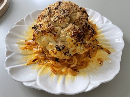 Chou-fleur r�ti � la moutarde ancienne : une recette croustillante et dor�e