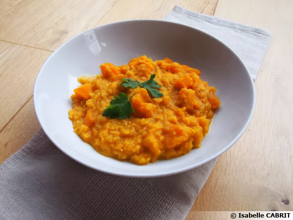 Cocotte de lentilles corail et butternut