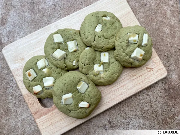Cookies thé matcha et chocolat blanc