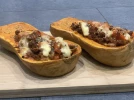 Courge farcie aux champignons et steaks hach�s�