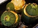 Courgettes 'Ronde de Nice' farcies au riz