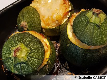 Courgettes 'Ronde de Nice' farcies au riz : recette