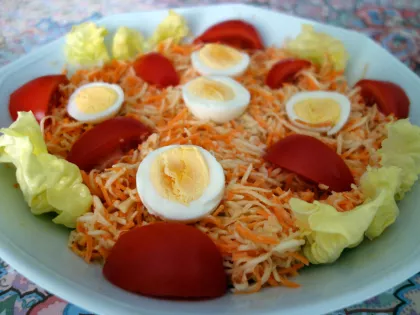 Duo de carottes et de c�leri rave r�p�s