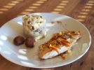 Escalope de dinde et pure de panais aux marrons
