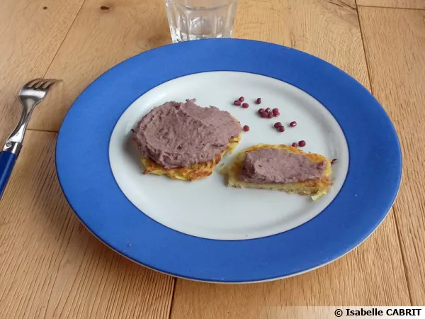 Galettes de pommes de terre et pure d'azukis