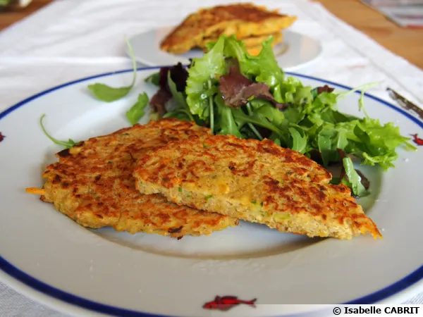 Galettes de quinoa et lentilles corail aux légumes