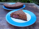Gteau aux fraises, framboises et amandes, cuit  la pole