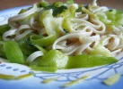 Linguine de riz complet et tagliatelles de courgette au citron