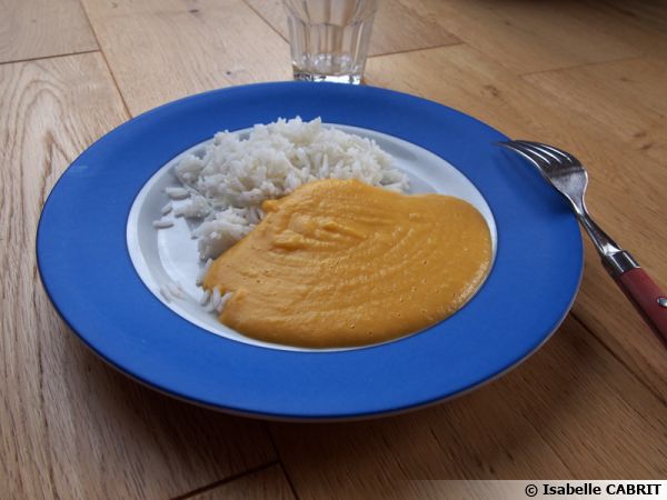 Purée de courge au pois chiches et au riz