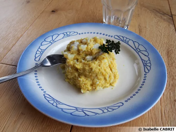 Purée express de courgettes et cabillaud aux deux flocons