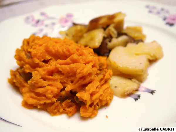 Purée de patates douces aux éclats de châtaignes