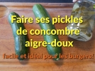 Pickles de concombre aigre-doux pour burger et sandwich