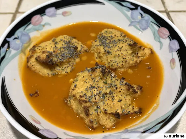 Rochers de chou-fleur au parmesan et sa soupe