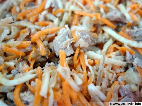 Salade de céleri rave & carottes au thon
