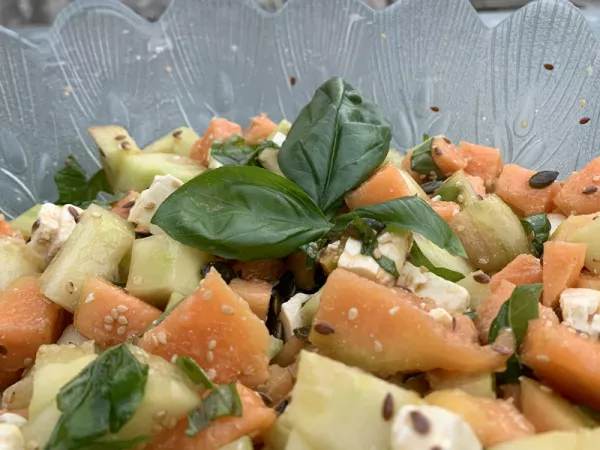 Salade de melon concombre fêta
