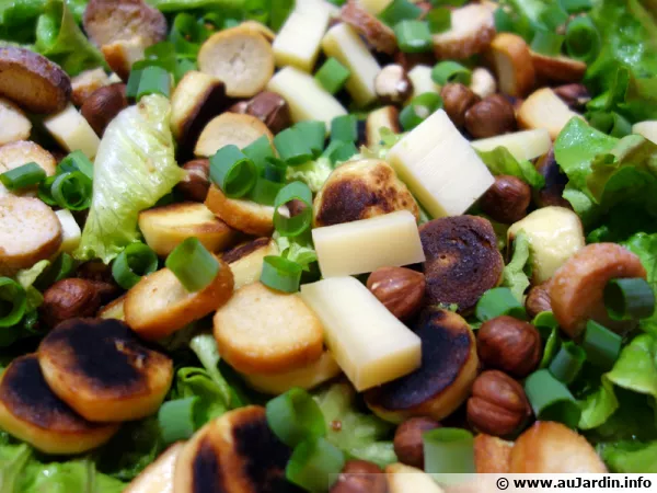 Salade Quenelle-Comté-Noisettes