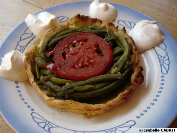 Tarte tatin aux haricots verts caramélisés