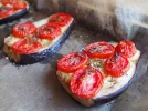 Tranches d'aubergine � la tomate, cuites au four