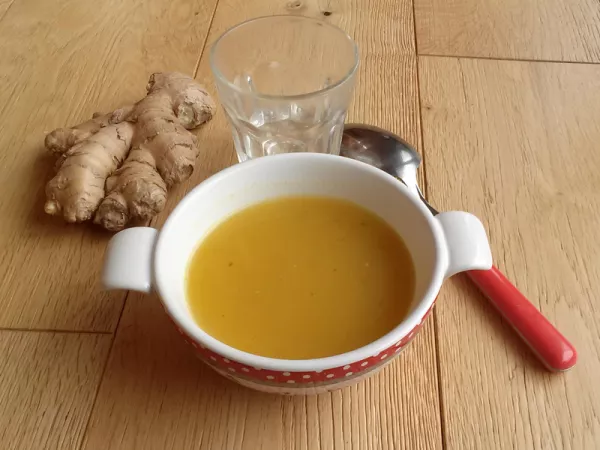 Velouté courgettes patates douces et gingembre