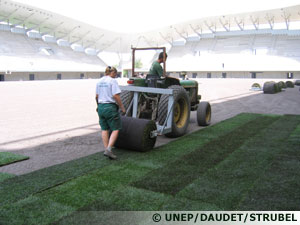 Aeration pelouse or of stade